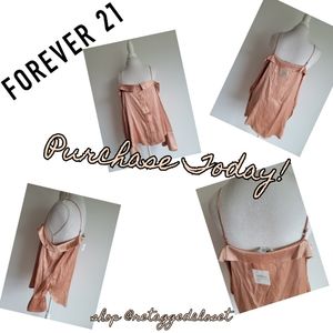 Forever21 Satin Off Shoulders Blouse